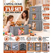 Capital Home Çok Amaçlı 3 Lü Hurç Seti Çelik Iskeletli+ Şeffaf Pencereli+Çift Fermuarlı+Büyük Boy+Orta Boy + Küçük Boy