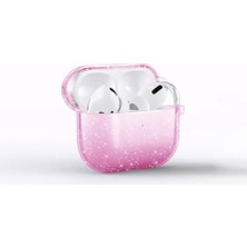 Ertürk Store Apple Airpods 3. Nesil Uyumlu Airbag 32 Parlayan Simli Saydam Kılıf, Pembe