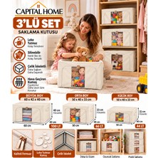 Capital Home Çok Amaçlı 3 Lü Hurç Seti Çelik Iskeletli+ Şeffaf Pencereli+Çift Fermuarlı+Büyük Boy+Orta Boy + Küçük Boy