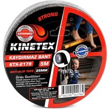 Ertürk Store Kınetex Merdiven Bandı, Kaydırmaz Bant 25 mm x 5 M – Güçlü Yapışkanlı Anti Slip Güvenlik Bandı, Suya, Uv Işınlarına ve Aşınmaya Dayanıklı, Ahşap Merdiven, Rampa, Zemin ve Dış Mekan Için
