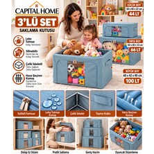 Capital Home Çok Amaçlı 3 Lü Hurç Seti Çelik Iskeletli+ Şeffaf Pencereli+Çift Fermuarlı+Büyük Boy+Orta Boy + Küçük Boy