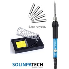 Ertürk Store 60W Sıcaklık Ayarlı Kalem Havya Lehim Makinesi Stand 5 Adet Yedek Uç Seti
