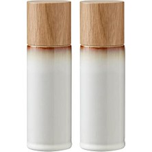 Ertürk Store Tuz ve Karabiber Değirmeni, 2'li Seramik Set, 16,7 cm Yüksekliğinde, Krem Rengi