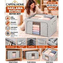 Capital Home Büyük Boy 60 x 42 x 40 cm Hurç Çelik Iskeletli+ Şeffaf Pencereli+Çift Fermuarlı