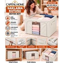 Capital Home Büyük Boy 60 x 42 x 40 cm Hurç Çelik Iskeletli+ Şeffaf Pencereli+Çift Fermuarlı