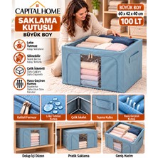 Capital Home Büyük Boy 60 x 42 x 40 cm Hurç Çelik Iskeletli+ Şeffaf Pencereli+Çift Fermuarlı