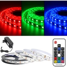 Burul RGB LED Şerit Seti, 20 Renk RF Kumandalı, Renk Değiştiren LED Aydınlatma, Adaptörlü SB-6545