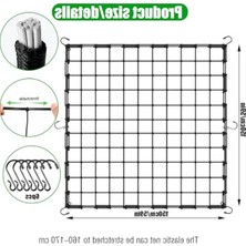 Scrog File, Bitki Yetiştirme Ağı, (150 x 150 Cm) 6 Kancalı Elastik Kafes Ağı, Bitki Yetiştirme Çadırı Ağı, Iç Mekan Bitkisi, Hidroponik Yetiştirme Odası, Elastik File