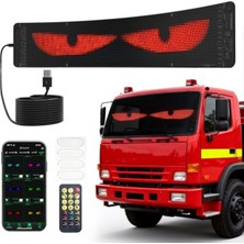 LED Gözler, 12 x 60 cm Devil Eyes LED Gösterge, Uzaktan Kumandalı ve Bluetooth Uygulamalı, Kendin Yap Programlanabilir, Esnek LED Kayan Yazı, Otomobil, Kamyon, Reklam, Parti Dekorasyonu