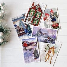 Yılbaşı Temalı 6'lı Simli Kartpostal Seti