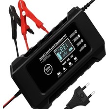 Aee® 12V 6A Akıllı Akü Şarj Cihazı Desülfatörlü LCD Ekranlı Jel Sulu Kuru Agm Kurşun Asit Akü Şarj ve Onarım Cihazı Otomatik Akü Şarj Aleti Oto Motosiklet Tekne Jeneratör Uyumlu