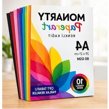 A4 Çok Renkli Kağıt, 80 Gsm, 10 Farklı Renk