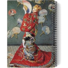 A5 Boyutunda Spiralli Defter, Çizgisiz 100 Sayfa, Monet Temalı