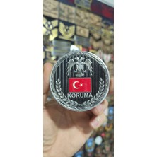 Çukurova Ütü Çift Başlı Kartal Türk Bayraklı Koruma Cırtlı Plastik 3D Peç 7 cm
