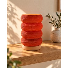 Figron Studio Turuncu Dokulu Dekoratif Abajur – Modern Masa Lambası