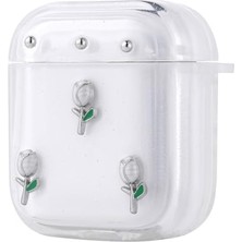 Ertürk Store Apple ile Uyumlu Airpods Airbag 44 Tasarımlı Simli Şeffaf Kutup Kılıf Lale