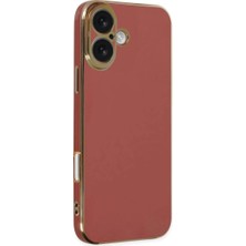 Efnaz Style Apple iPhone 16 Kılıf Volet Silikon - Kırmızı
