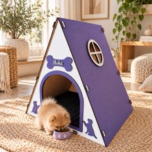 Seventeen Design Ahşap Köpek Evi Köpek Kulübesi – 5 mm Mdf Kişiye Özel Isim Tabelalı Dekoratif Iç Mekan Köpek Yuvası