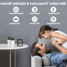 Mini Dijital Iç Mekan Termometre ve Nem Ölçer, Mıknatıslı Tasarım ile