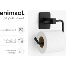 Yapışkanlı Siyah Kare Tuvalet Kağıtlığı, Kullanışlı Wc Kağıdı Askısı