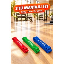 Muon Sports 208 cm x (2,5 x 21 Mm) (3,5 x 32 Mm) (4,5 x 45 Mm) Direnç Güç Aralığı (5,5 -7 Kg) (7-9 Kg) (11,5 - 14 Kg) Latex Fizik Tedavi - Pilates - Yoga - Jimnastik -Egzersiz - Yağ Yakma Spor Direnç Bandı