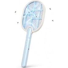 Şarjlı Mor Işık Tenis Raketi, Sinek Kovucu ve Dekoratif (Mavi)
