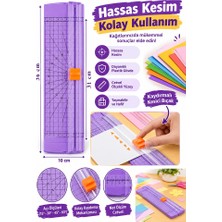 ArtMaster Lila A4 Kağıt Kesme Makinesi Kağıt Kesici Trimmer Hassas Kesim Giyotin Mat Kesici Fotoğraf Etiket Karton Profesyonel