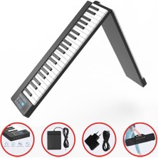 JDP-8800 Katlanabilir Tuş Hassasiyetli Bluetooth + Şarjlı Piyano - Siyah