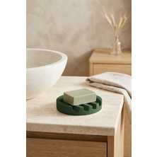 Kaveld Cırco Su Tahliyeli Dekoratif Katı Sabunluk, Minimalist Banyo Mutfak Düzenleyici (9.5 x 9.5 Cm)