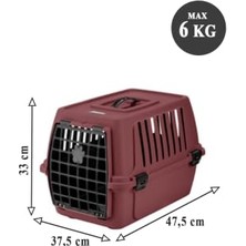 Kedi Köpek Evcil Hayvan Taşıma Çantası 47,5 x 33,5 x 33 cm 6 kg Taşıma Kapasitesi (Bordo)