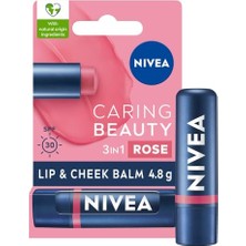 Ertürk Store Rose Renkli Nemlendirici Dudak Bakım Kremi 4.8 G, SPF30, Allık Etkisi, Dudak ve Yanaklar, E Vitamini