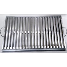 Paslanmaz Çelik Geniş Panelli Oluklu Köfte Izgarası Kömür Izgarası Paneli 55X35CM Mangal Üst Paneli