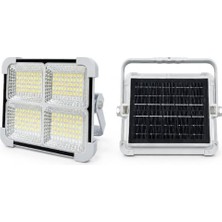 200W Solar LED Projektör, 3 Renk Işık Modlu Şarjlı Kamp Lambası, USB Girişli Güneş Panelli Acil Durum Işığı İP44          [enerji Sınıfı E]