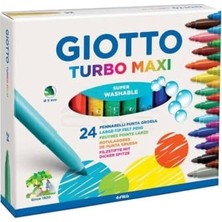 Turbo Maxi Jumbo Keçeli Kalem Seti, 24'lü, Renkli