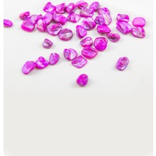 13X15 mm Yamuk Model Fuşya Doğal Taş Boncuk Takı, Aksesuar Malzeme (20 Adet)