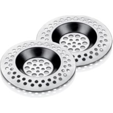 Ertürk Store Temizlik Ürünü Pratik ve Ergonomik Kolay Sök-Tak Modüllü 2 Adet 8 cm Metal Lavabo Evye Süzgeci Lavabo Içi Süzgeç Tıkanma Önleyici