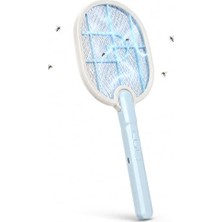 Taşınabilir Sinek Öldürücü Mor Işık Tenis Raketi 21CM x 26CM Şarjlı Dekoratif Yatak Odası, Çocuk Odası, Bebek Odası Sinek Kovucu USB Şarjlı USB-016 (Mavi)