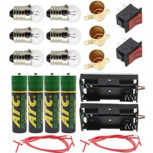 Ertürk Store Ampul, Seri ve Paralel Basit Elektrik Devresi 1 Paket Deney Seti Sarı Mini Duy 6 Adet Mini 3 Adet Anahtar Iş Eğitimi Seti