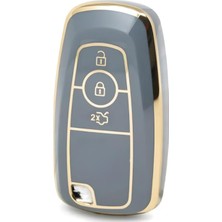 Autohan Keys Ford Kuga Fusion Ecosport F150 F250 Ranger Nano Anahtar Kılıfı Gri Gold Renk
