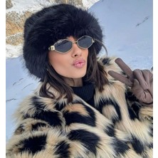 Luun Siyah Peluş Rus Kalpak
