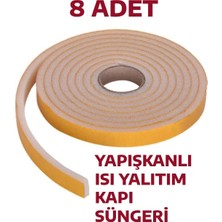 8 Adet Yapışkanlı Kapı Bandı Isı Yalıtım Süngeri(2,5 Mtx8)
