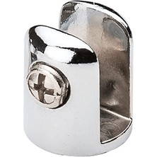 Ertürk Store Cam Metal 10 mm 4 Adet Raf Tutucu Yuvarlak Cam Etejer Menteşesi Krom Metal Vidalı