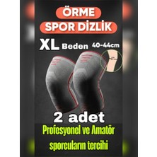Ertürk Store Xl Beden 3D Örme Sporcu Dizlik, 2'li Set, Kompresyonlu ve Kaymaz