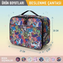 Haegs Çocuk Beslenme Çantası, Erkek Çocukları Için Öğle Yemeği Kutusu - Termal Yalıtımlı Erkek Çocuk Beslenme Çantası, Kreş ve Okul Için Küçük Öğrenci Öğle Yemeği Kutusu - Graffiti Toys