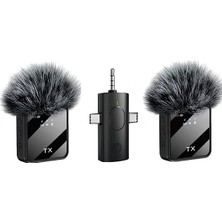 Tr K9-Y2 Kablosuz Taşınabilir 3 In1 Yaka Mikrofonu Tüylü Mini Mic Tak ve Çalıştır Canlı Yay