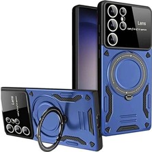 Bin1çeşit Samsung Galaxy S25 Ultra Kılıf Joy Lens Standlı Kapak - Lacivert