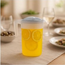 Ertürk Store Plastik Oval Sürahi, Kapaklı, 2l, Gri