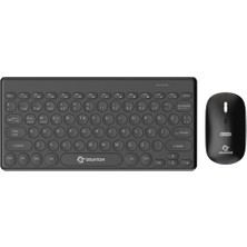 Ertürk Store KM-BT37 Kablosuz Klavye Mouse Seti; Bluetooth + USB Dongle 2.4g, 78 Tuş Kompakt, Türkçe Q, Pc Tv Laptop Tablet Telefon Uyumlu, Siyah