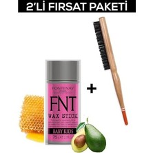 Ertürk Store Hair Wax Stick 75 G For Kids + Profesyonel Topuz Fırçası 3033 2'li Set