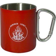 Ertürk Store OUT-1850 Karabinalı Çelik Kupa, Kırmızı